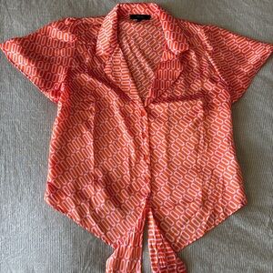 Silky Geometric Women's Blouse